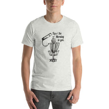 Load image into Gallery viewer, GentleBasket top of the morning disc golf shirt in ash