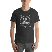 Load image into Gallery viewer, Disc Charger Funny Disc Golf T-Shirt in gray