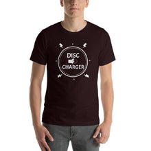 Load image into Gallery viewer, Disc Charger Funny Disc Golf T-Shirt in oxblood