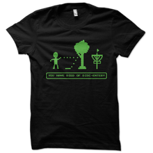 Load image into Gallery viewer, Black and green died of disc-entery disc golf shirt
