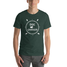 Load image into Gallery viewer, Disc Charger Funny Disc Golf T-Shirt in green