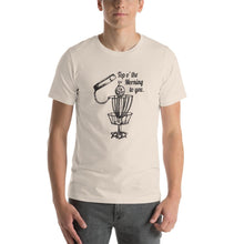Load image into Gallery viewer, GentleBasket top of the morning disc golf shirt in cream