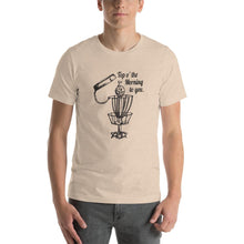 Load image into Gallery viewer, GentleBasket top of the morning disc golf shirt in heather dust