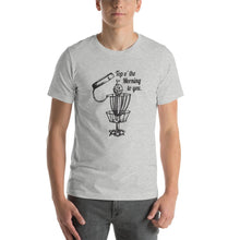 Load image into Gallery viewer, GentleBasket top of the morning disc golf shirt in athletic heather