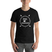Load image into Gallery viewer, Disc Charger Funny Disc Golf T-Shirt in black